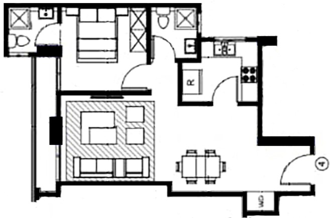 1 Bedroom Apartment - Type 2 floor plan